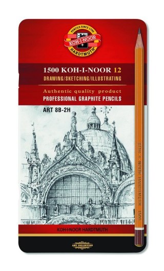 Komplet ołówków grafitowych KOH-I-NOOR 1502/II Technic 8B-2H 12szt.