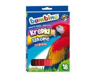 Kredki szkolne BAMBINO trójkątne 18 kolorów