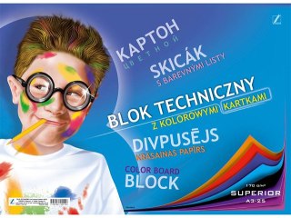 Blok techniczny kolorowy A3 25k. 170g KRESKA Superior