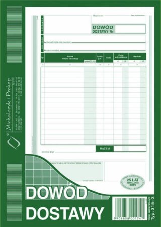 Druk 315-3 Dowód dostawy A5