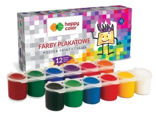 Farby plakatowe HAPPY COLOR Tempera, 12 kol x 25ml