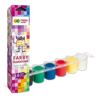 Farby plakatowe HAPPY COLOR Tempera, 6 kol x 25ml