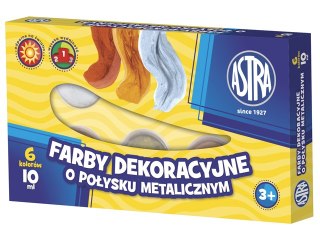 Farby dekoracyjne 6 kolorów ASTRA o połysku metalicznym 10ml