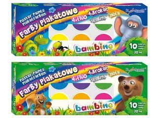 Farby plakatowe 10 kolorów MAJEWSKI Bambino 20ml EXTRA