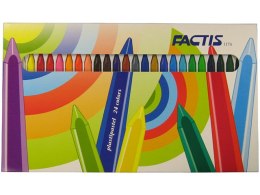 Kredki pastele plastikowe 24 kolory FACTIS
