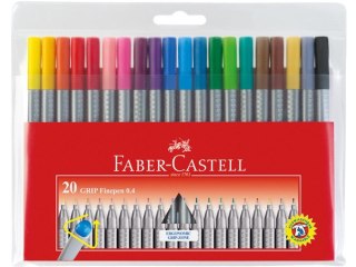 Cienkopisy FABER-CASTELL Grip 20 kolorów w etui