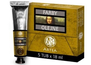 Farby olejne 18ml 5szt brunat ciemny