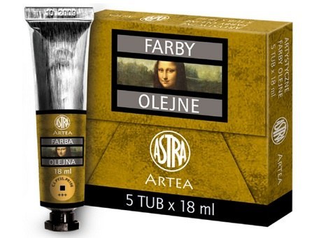 Farby olejne 18ml 5szt kadmium żółty ciemny