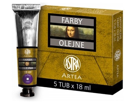 Farby olejne 18ml 5szt ultramaryna fioletowa