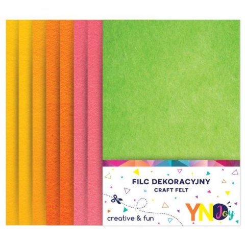 Filc dekoracyjny YNJ mix Fluo 8szt.