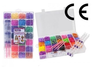 Gumki LOOM BANDS zestaw 2200szt. +krosna +szydełka do robienia bransoletek PM544028