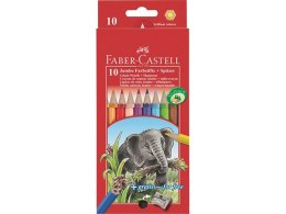 Kredki 10 kolorów FABER-CASTELL JUMBO +temperówka