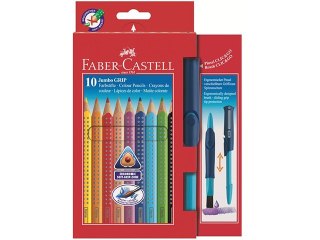 Kredki 10 kolorów FABER-CASTELL Jumbo Grip +pędzelek Clickand Go nr 10