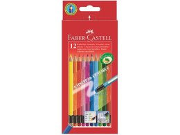 Kredki 12 kolorów FABER- CASTELL z kolorową gumką