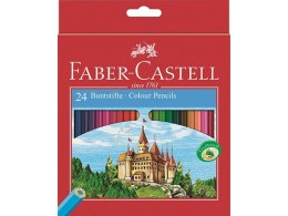Kredki 24 kolorów FABER-CASTELL Zamek +temperówka