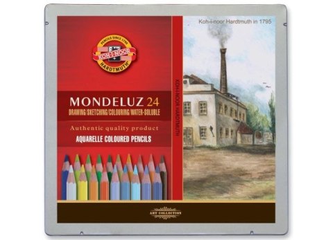 Kredki akwarelowe KOH-I-NOOR Mondeluz "Krajobraz" 24 kolory, metalowe op.