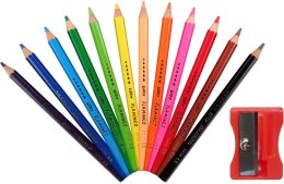 Kredki ołówkowe FLAMINGO Jumbo sześciokątne 12 kolorów