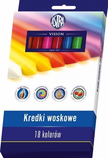 Kredki woskowe 18 kolorów VISION