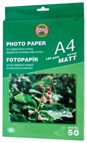 Papier fotograficzny KOH-I-NOOR matowy A4 50k. 190g