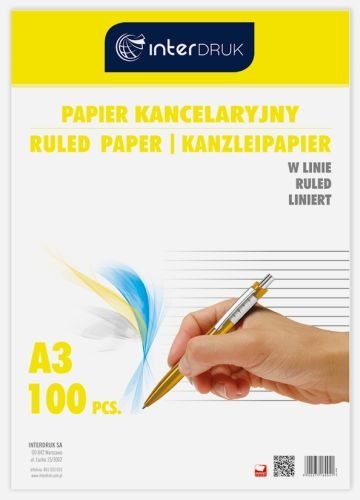 Papier kancelaryjny A3 100k. INTERDRUK linia