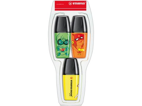 Textmarker STABILO BOSS Mini Heroes 3szt (24,54,33) (10) 07/03-05