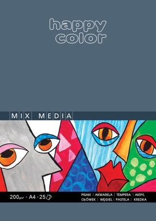 Blok HAPPY COLOR Mix Media A4 25ark. 200g