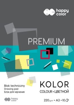 Blok techniczny kolorowy A3 10k. HAPPY COLOR 220g Premium