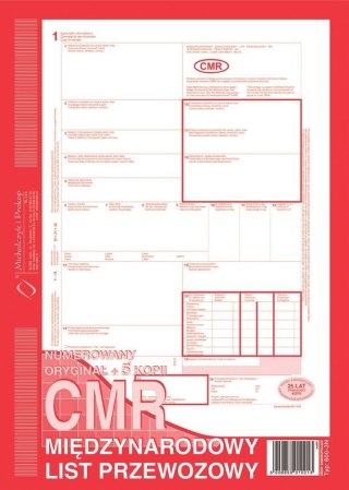 Druk 800-3N CMR Międzynarodowy list przewozowy (numerowany) A4