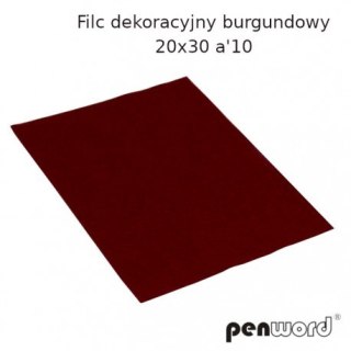 Filc dekoracyjny PENWORD 20x30cm 10szt. - burgundowy