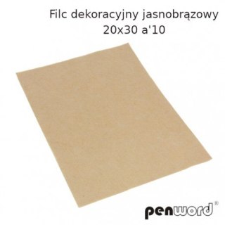 Filc dekoracyjny PENWORD 20x30cm 10szt. - jasnobrązowy