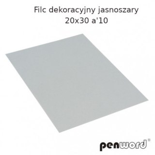 Filc dekoracyjny PENWORD 20x30cm 10szt. - jasnoszary