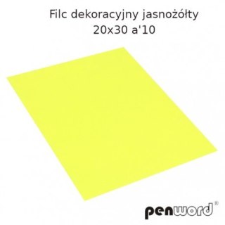 Filc dekoracyjny PENWORD 20x30cm 10szt. - jasnożółty