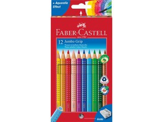 Kredki FABER CASTELL Jumbo Grip 12 kolorów + temperówka