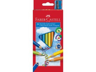 Kredki FABER-CASTELL Jumbo trójkątne 20 kolorów + temperówka