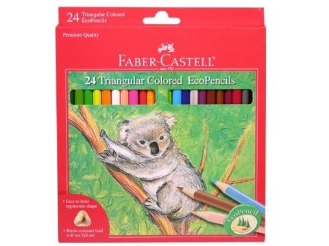 Kredki FABER-CASTELL trójkątne 24 kolorów + temperówka opakowanie