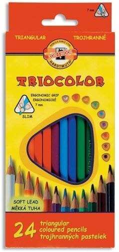 Kredki KOH-I-NOOR Triocolor 7mm, 24 kolory