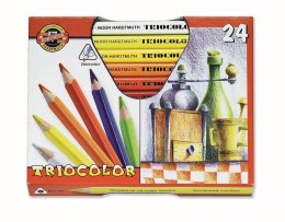 Kredki KOH-I-NOOR Triocolor trójkątne grube, 24 kolory