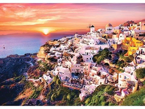 Puzzle 1000 TREFL Zachód słońca nad Santorini