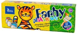 Farby plakatowe TETIS 20 ml 12 kolorów