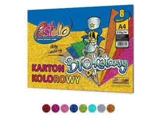 Karton kolorowy brokatowy PASTELLO A4 210G MIX 8KOL