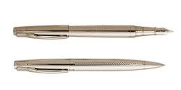 Komplet TETIS KK473 pióro + długopis 0, 7mm srebrny