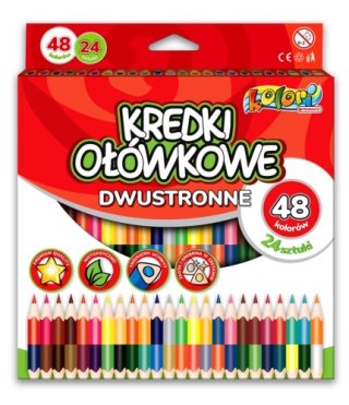 Kredki ołówkowe trójkątne PENMATE dwustronne 24szt. 48 kolorów