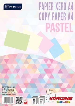 Papier xero A4 100 5 kolorów PASTELx 20 kartek