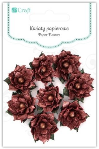 Poinsencje papierowe DPCRAFT 8szt. Metallic red