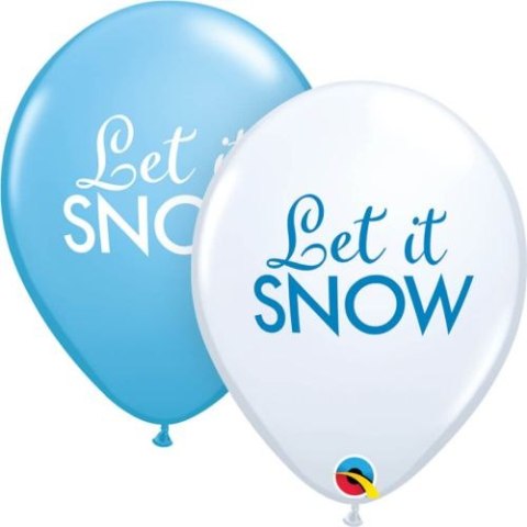 Balon QL 11" z nadr. Simply Let It Snow, 6 szt.