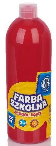 Farba szkolna Astra 1000 ml - czerwona