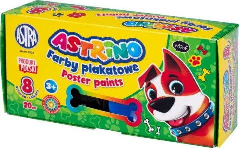 Farby plakatowe ASTRINO 8 kolory 20ml