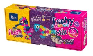 Farby plakatowe TETIS mix 10 kolorów 20ml