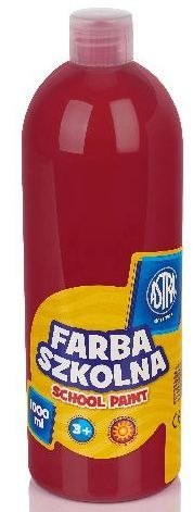 Farby szkolne Astra 1000 ml - czerwona ciemna