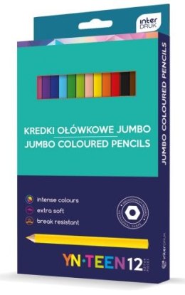 Kredki ołówkowe YN-TEEN Jumbo 12 kolorów